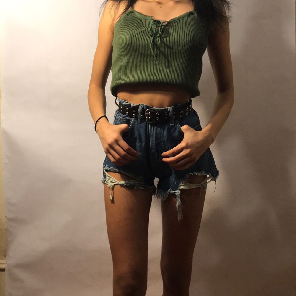 SOLD Vintage style ripped denim shorts